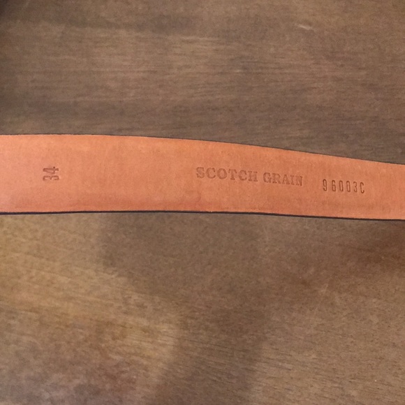 Brown Scotch Grain Belt Genuine Leather Made in Canada, Size 34, Brass Buckle - Picture 6 of 9